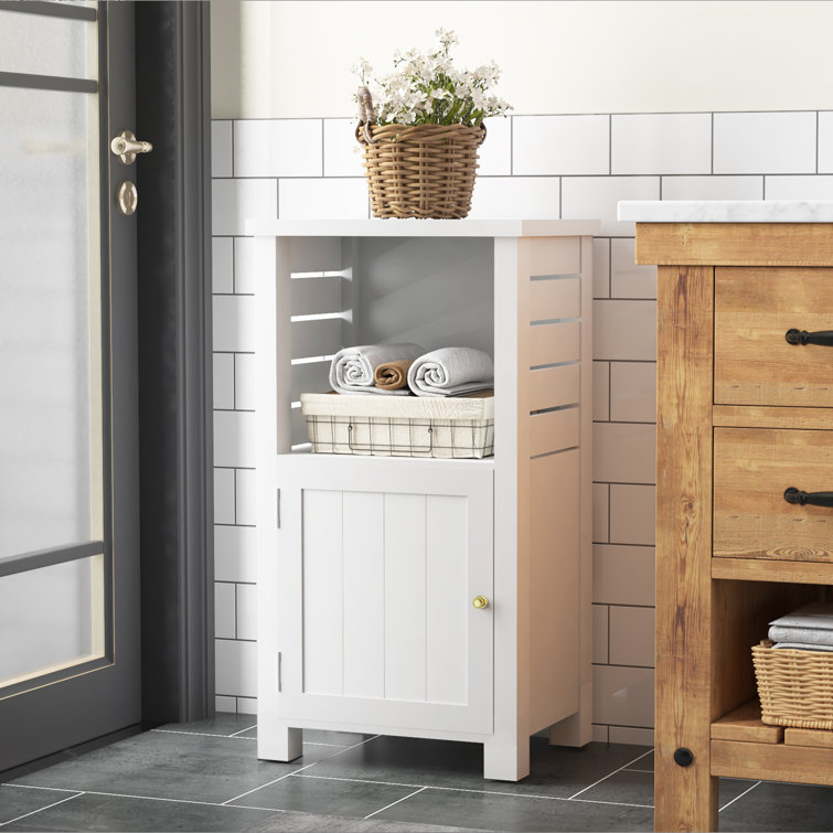 Red Barrel Studio® Colgin Solid Wood Freestanding Bathroom Cabinet ...